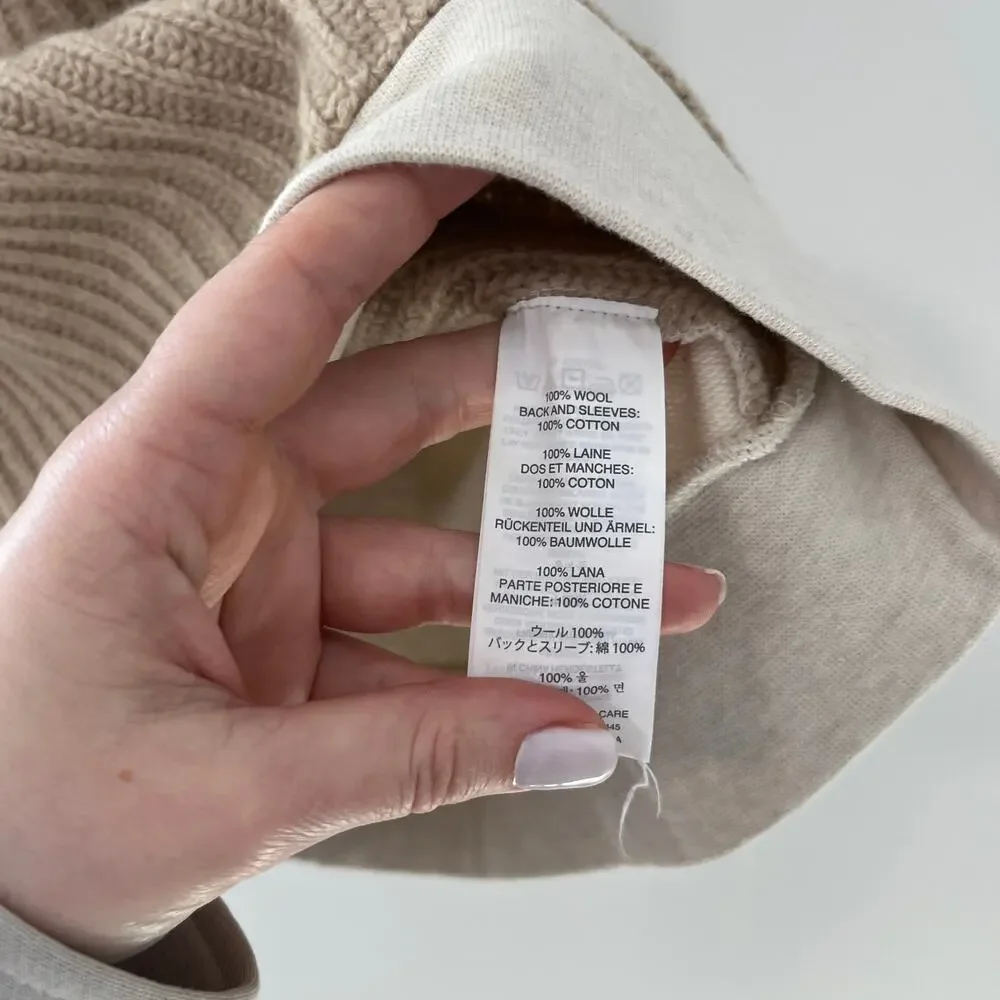 J. Crew Tan Wool Front Sweater Size Medium